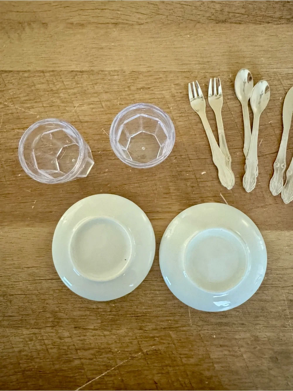 Vintage 1990s 90s Floral Porcelain miniature doll dinner set Pink Rose Design